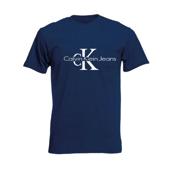 T-SHIRT 100% ΒΑΜΒΑΚΙ ΜΕ LOGO - ΜΠΛΕ ΣΚΟΥΡΟ - CALVIN KLEIN ΜΕΓΑΛΟ T-SHIRT 100% ΒΑΜΒΑΚΙ ΜΕ LOGO - ΜΠΛΕ ΣΚΟΥΡΟ - CALVIN KLEIN ΜΕΓΑΛΟ